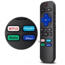 LOUTOC Universal for Roku TV Remote,Replacement for TCL/Hisense/Sharp Roku TV,TV Remote with Netflix Disney+/Hulu/Prime Video Buttons